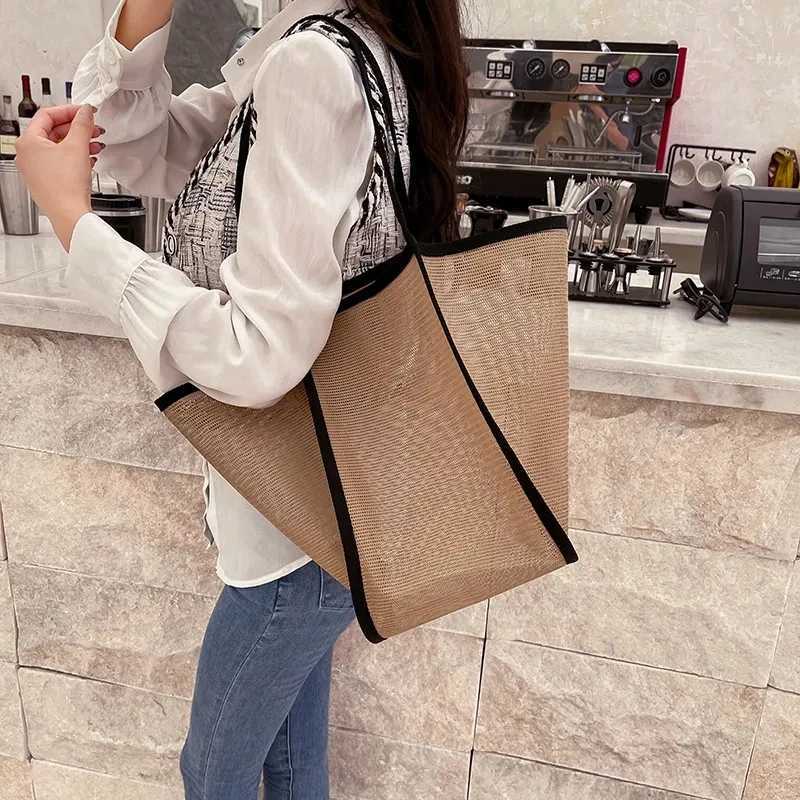Transparent Hollow Shoulder Bag For Mesh Totes Bag Summer Beach Bag Ladies Portable Handbags Shoulder Bags Clutch feminina XJ250605
