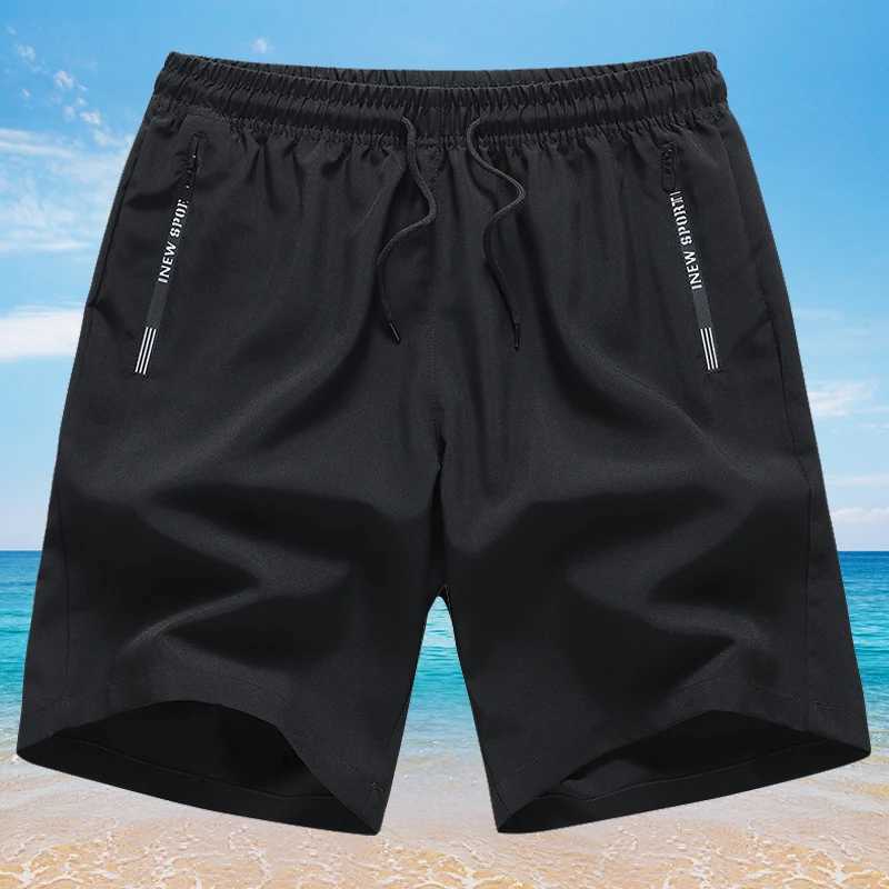 New Summer Casual Shorts Men Board Shorts Breathable Beach Shorts Quick Dry Fitness Sports Short Pants Male Workout Bottom Black XJ250605