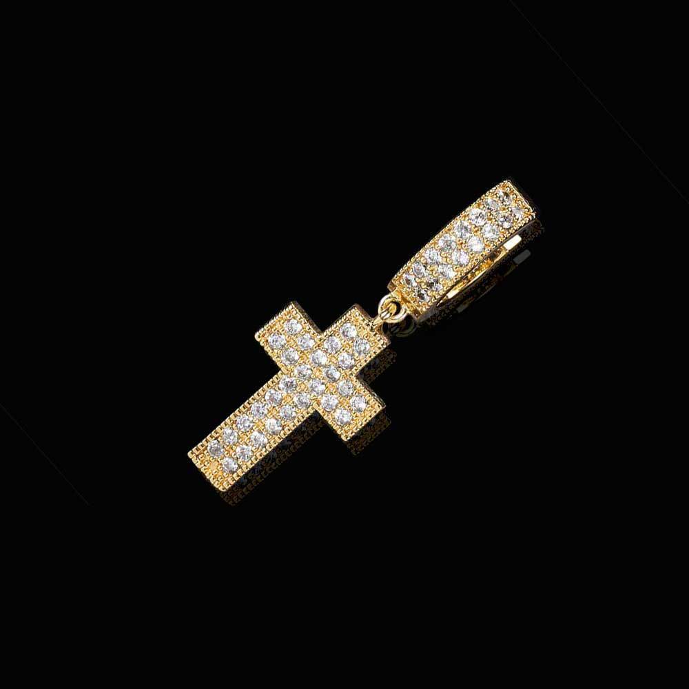 New double row full diamond hip hop earrings with Moissanite Cross Earrings hiohop personalized mens Earrings