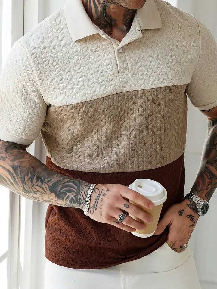 Mens Summer Casual Fashion Polo Shirt is Versatile and Suitable for Any Occasion with Lightweight and Breathable Fabric XJ250605