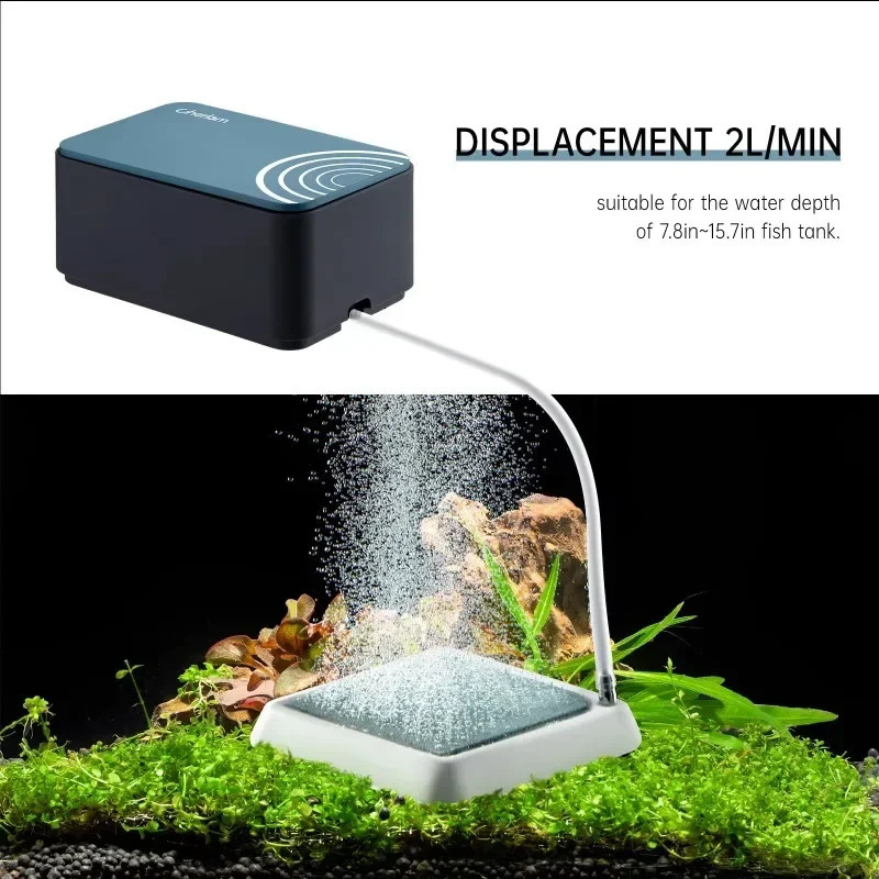 Aquarium Ultra-Quiet Air Pump Adjustable Fish Tank Aerator with Dual Outlet Pump Pump for Gallon Tank 250605