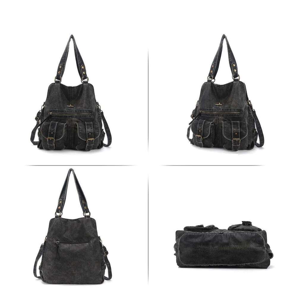 Vintage Women Handbags Satchel Top-handle Handbag PU Shoulder Dumpling Fashion Multi-pockets Crossbody Bag