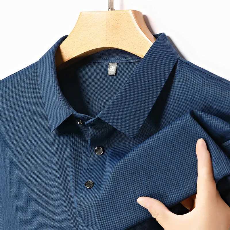 2025 New Mens Casual Fashion Printed Pattern Short Sleeve Polo Shirt Korean Edition Summer T-shirt Comfortable Versatile Top XJ250605