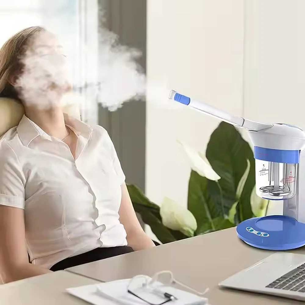 Ozone Hot Facial Steamer Mist Humidifier Face Vaporizer Salon Home Spa Herbal Aroma Steaming Pore Deep Clean Skin Care XJ250607