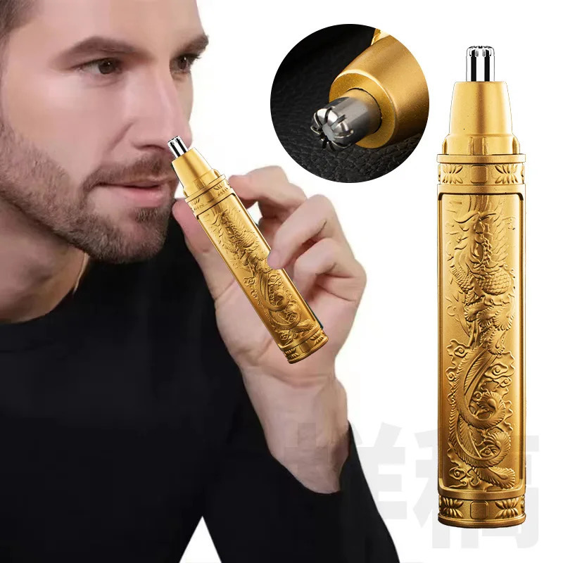 Nose Hair Trimmer Clear Nostrils Small And Convenient Washing With Knife Head Unisex Golden Dragon And Phoenix Nose Hair Trimmer 250604