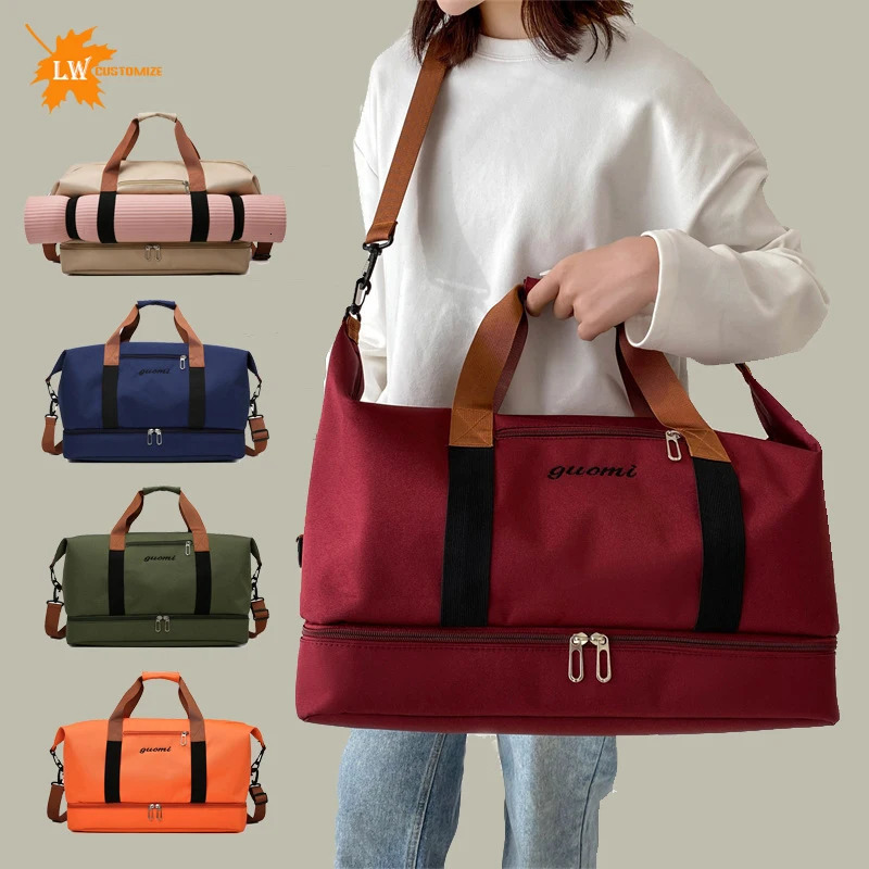 Customized travel bag with printed name short distance travel luggage bag yoga mat bag DIY pattern 250530