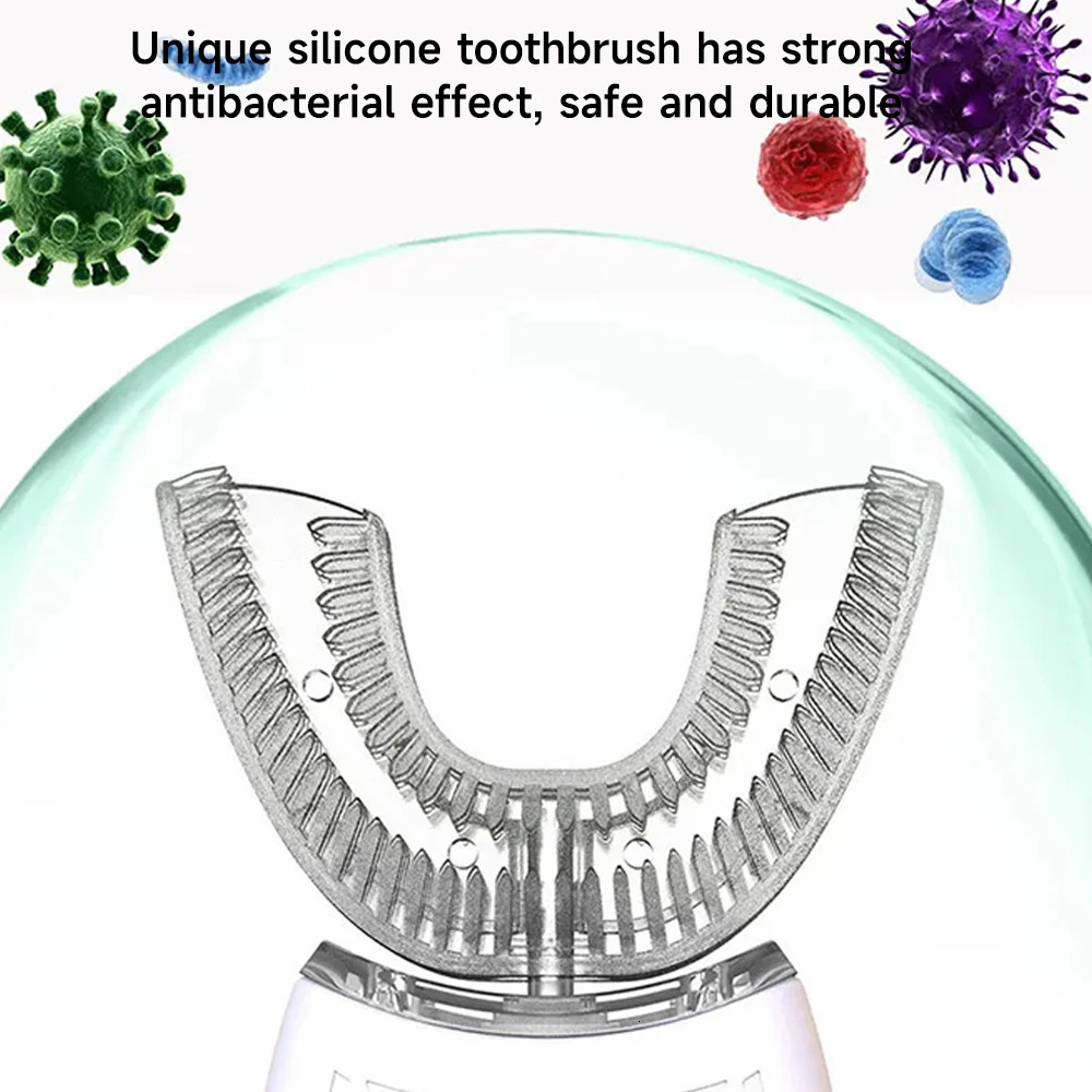 U-shaped Electric Toothbrush 360 Degrees Sonic Electric Toothbrush Silicon Head USB Rechargeable Waterproof Brush 250604