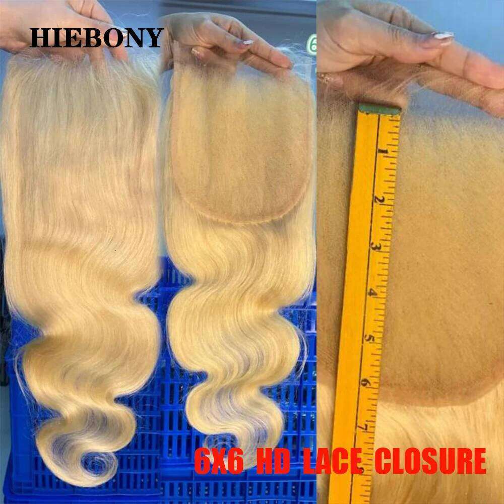 613 Blonde 5x5 6x6 Only Body Wave 4x4 SKINLIKE HD Closure 22 Inch Invisible Lace Melt Skins