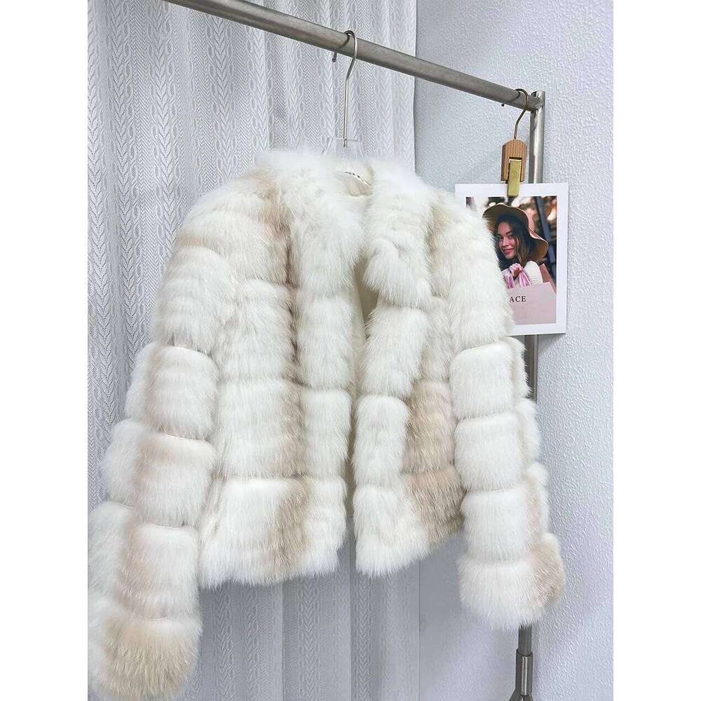 2024 autumn and winter new fox for women young style fur coat short sunset liqueur