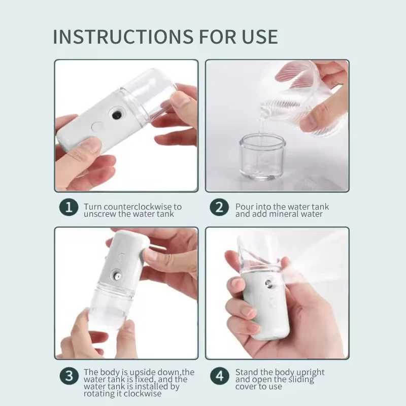 USB Charging Nano Spray Moisturizing Instrument Facial Moisturizing Female Skin Care XJ250607