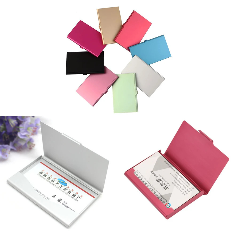 Metal Card Holder Box Aluminum Business Postcard Storage Case Portable Large Capacity Container for Men and Women 250605