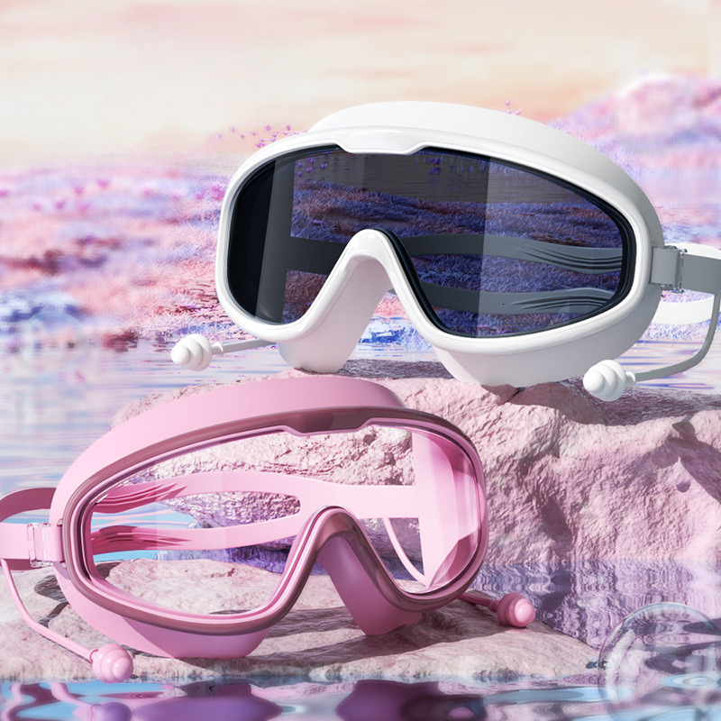 Adult Swim Goggles HD Waterproof Anti-Fog Unisex Large Frame Glasses Professional Diving Swimming Gear Eye Protection