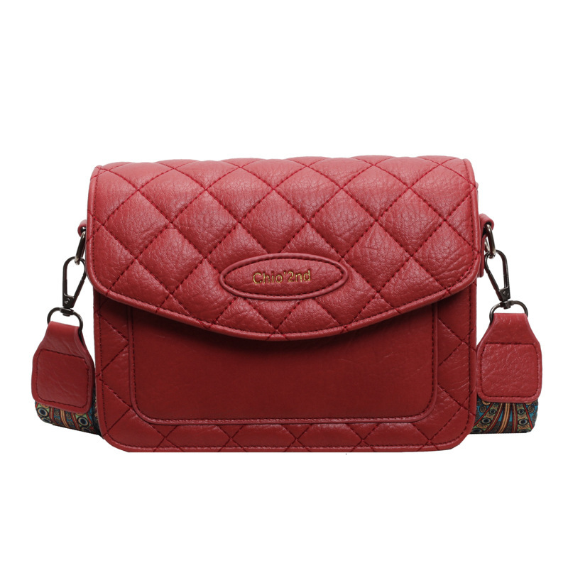 Free Shipping Designer Bag Popular Small Bag For Women 2025 New Style Trendy Diamond Grid Fashion Wide Strap Crossbody Versatile High Looks Single Sho