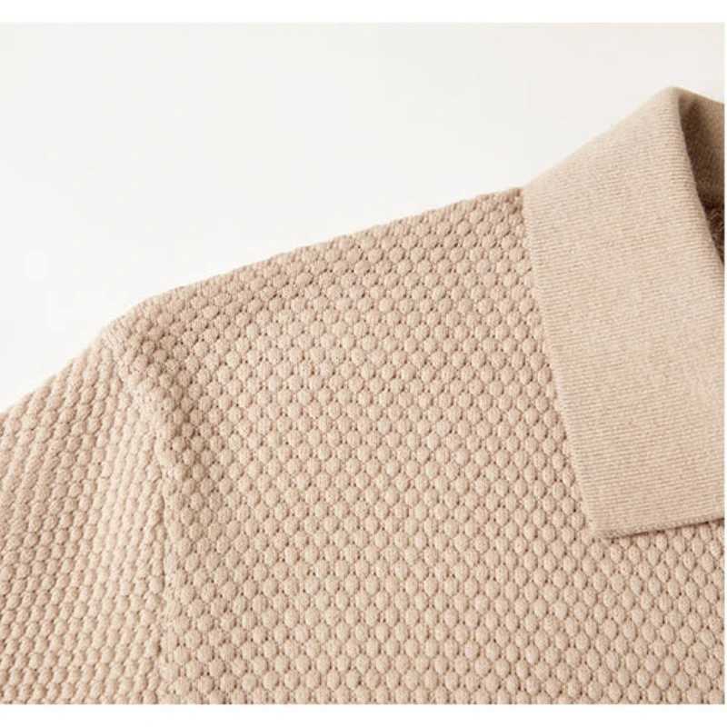 Mens Stretch 100% Cotton Polo Shirt - Pineapple Knit Seagull Collar Breathable Short Sleeve Tee with Flexible M-4XL 6 Colors XJ250605