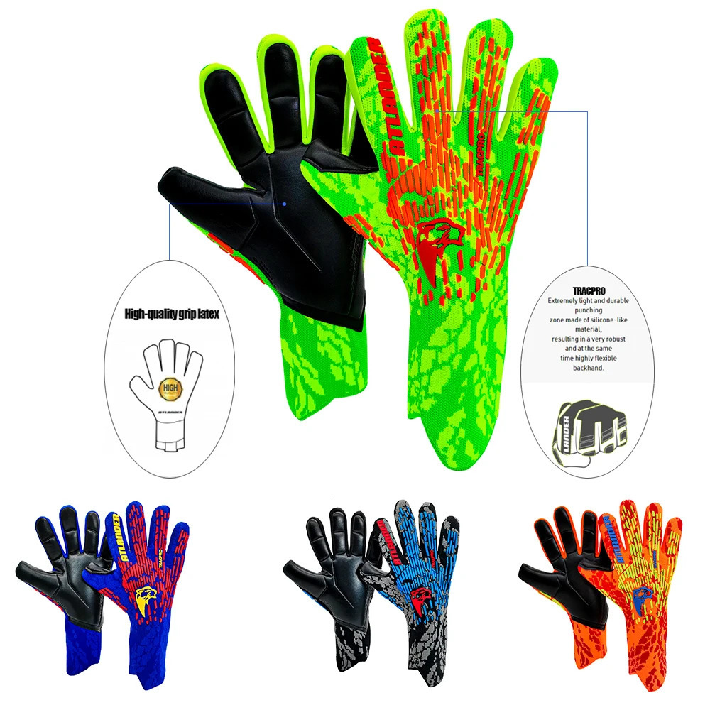 Adults Kids Goalkeeper Gloves Goalie Gloves Thicken Latex Football Soccer Anti-slip Protection Soccer Children Goalie Gloves 250605