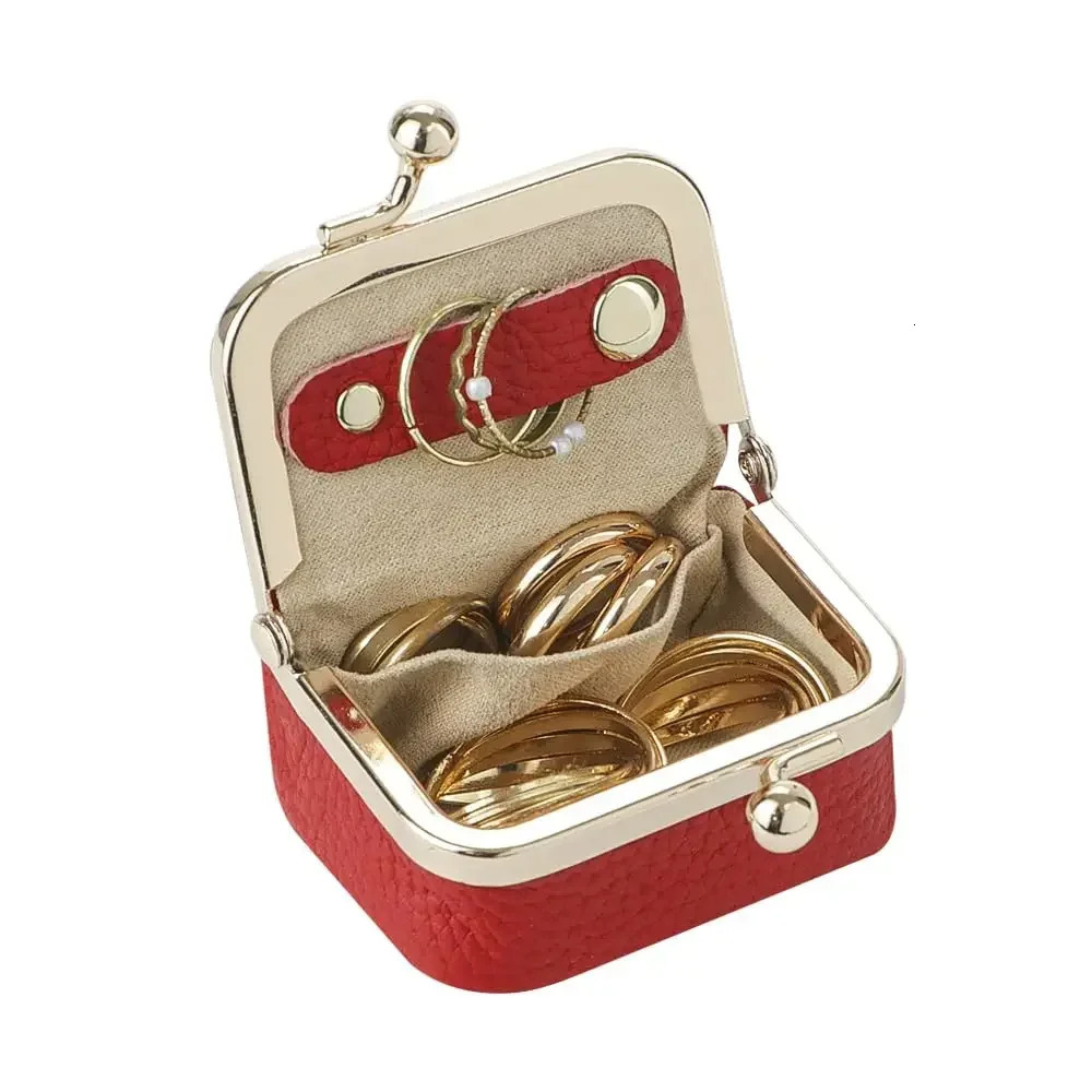 Royal Bagger Genuine Leather Mini Jewelry Coin Purse Solid Color Kiss Lock Change Pouch Casual Small Storage Bag for Women 1894 250605