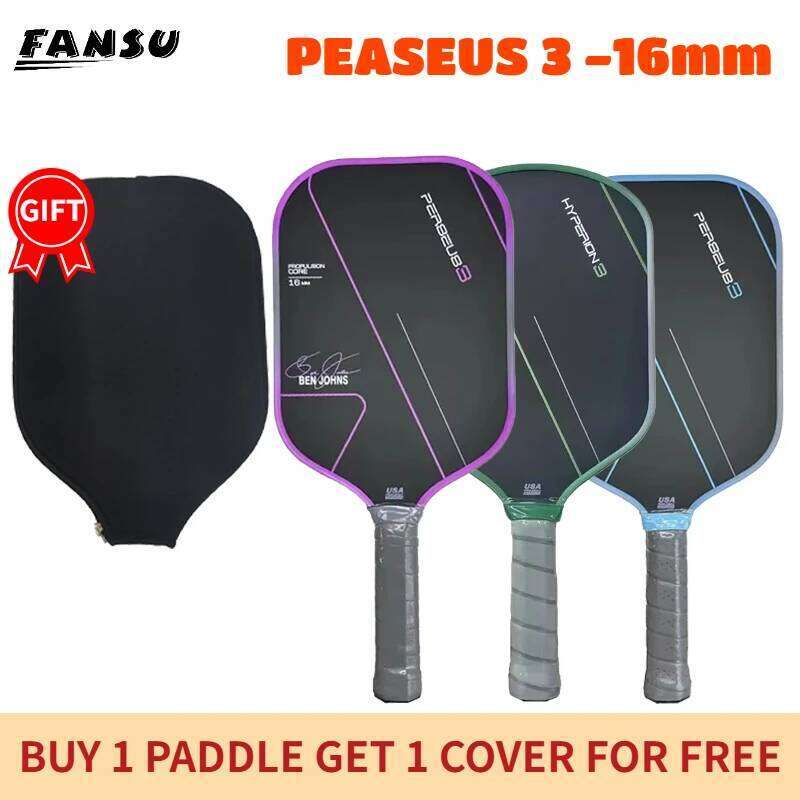 BEN JOHNS Signature Pickleball Paddle T700 Raw Carbon Fiber Flat Head Thermoforming Unibody USAPA Approved PP Honeycomb Core