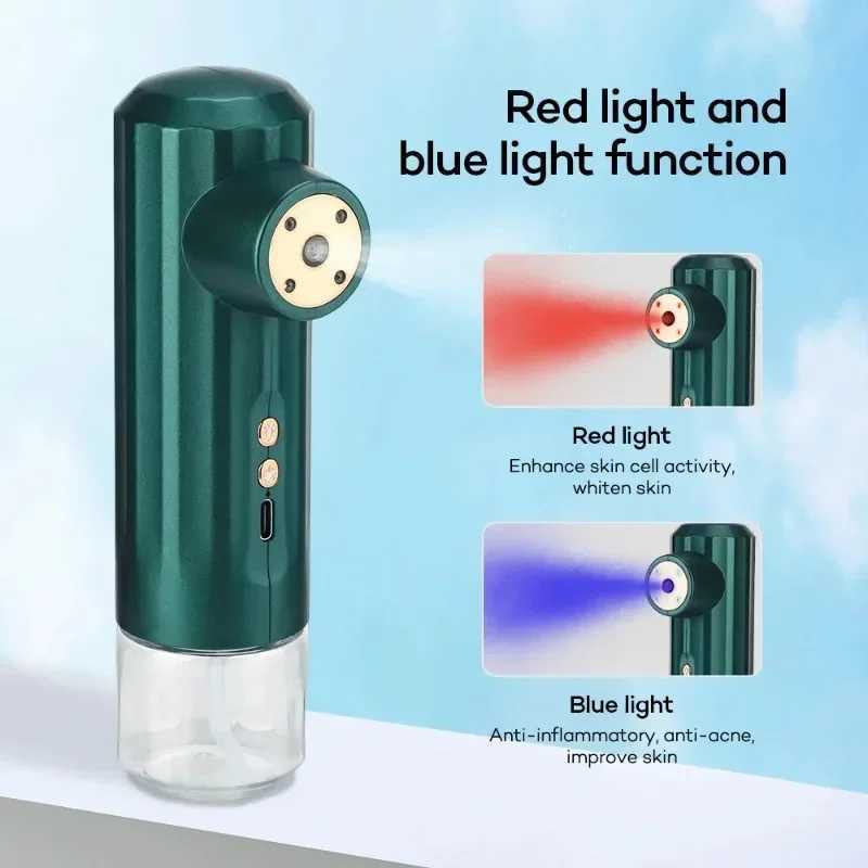 Mini Pressure Nano Spray Face Steamer Red Light Therapy Oxygen Injection Nail Art Tattoo Makeup Nano Mist Sprayer Facial Cleaner XJ250607