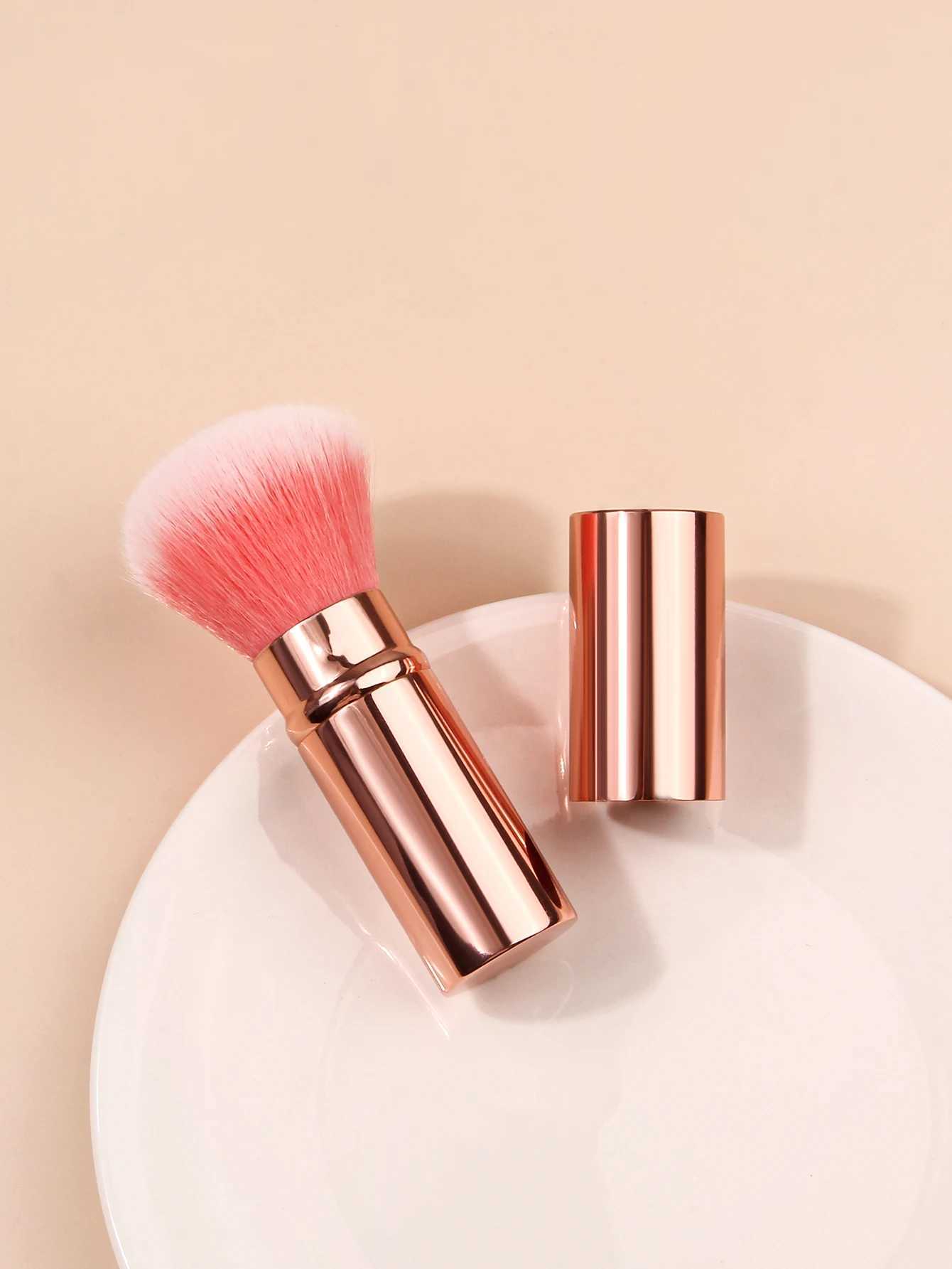 Portable travel Single telescopic Brush Loose Brush Soft B Brush Mushroom Head Powder Setting Brush Multi-functional brush W250605