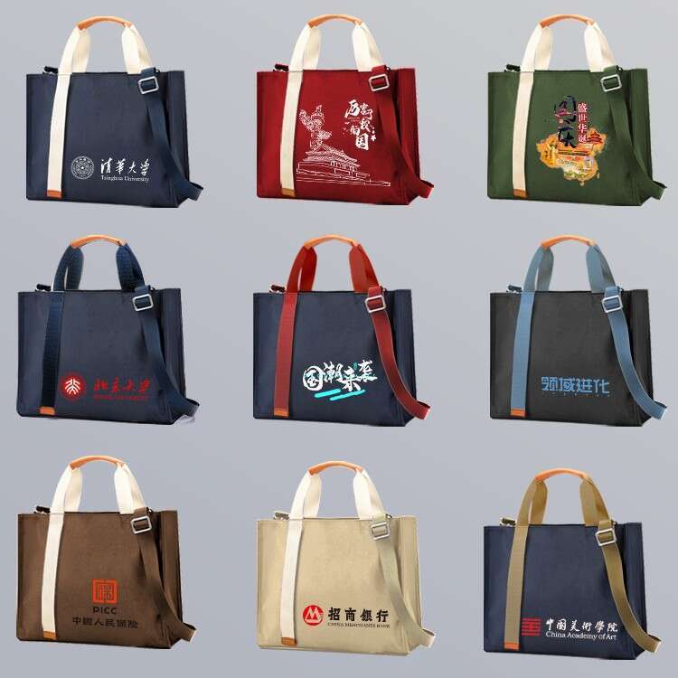 Oxford Briefcase Exhibition Canvas Large Capacity Crossbody Handbag Shopping Meeting Gift Bag