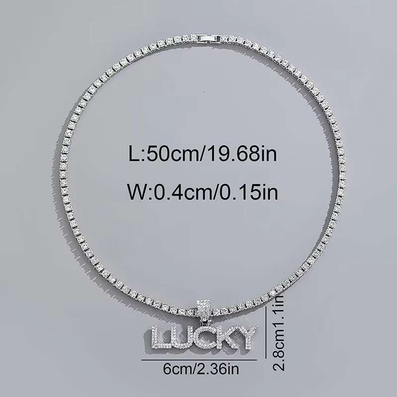 European American High Quality Fashionable Hip-hop Accessory Personalized LUCKY Letter Pendant High-Design Wholesale