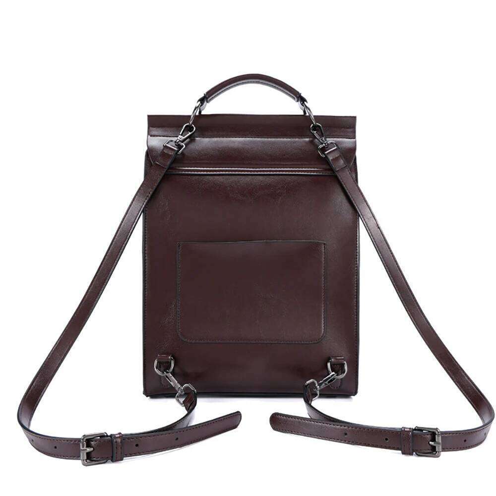 Genuine Leather Women Backpack Cross Body Bag Book School Real Cowhide Lady Female Laptop Daypack Messenger Shoulder Bags