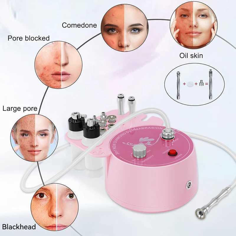 3in1 Diamond Microdermabrasion Machine for Facial Skin Care Blackhead Removal Acne Wrinkle Vacuum Spray Tool XJ250607