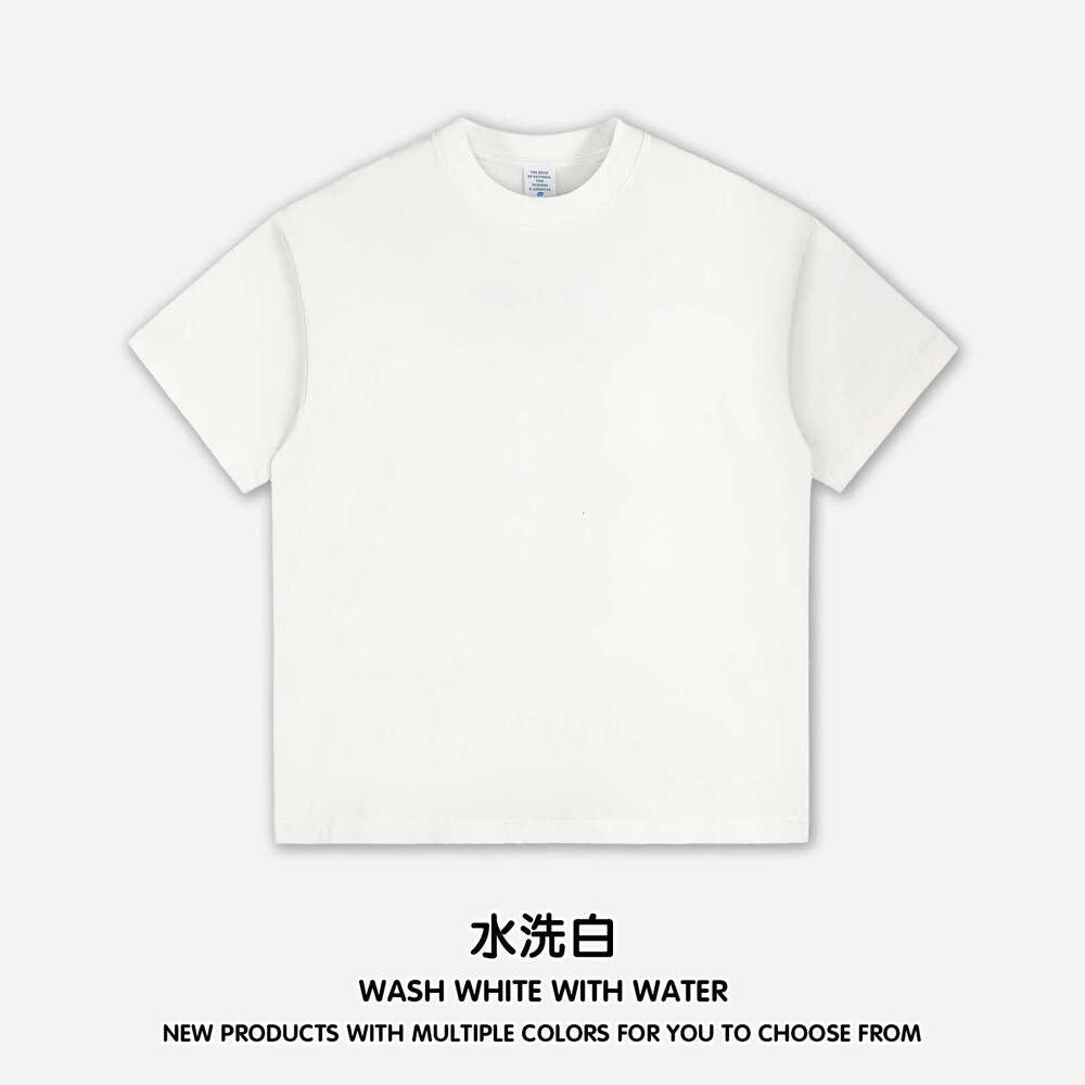 Fashion Washed Vintage Pure Cotton Short Sleeve Double Yarn Trendy Brand Men's T-Shirt B5