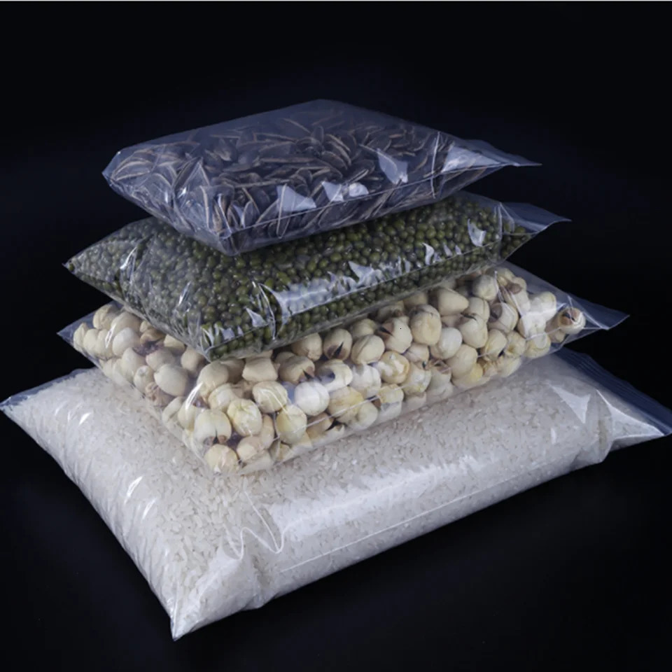 100pcs Transparent PE Zip Zipper Closure Plastic Packing Pouches - Clear Self Sealing Poly Bag Goods Gift Package 250605