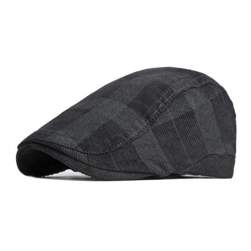 TOHUIYAN Corduroy sboy Caps Men Plaid Boina Hombre Cabbie Hat Autumn Gorras Planas Beret Hats British Flat Cap for Women 250604