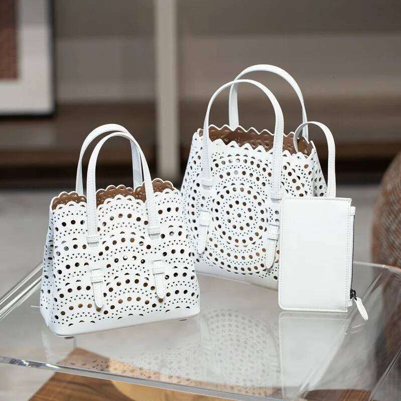 New High-end Cowhide Basket Handbag Commuter Crossbody Bags Women's Wave Hollow Shoulder Bag Wholesale price