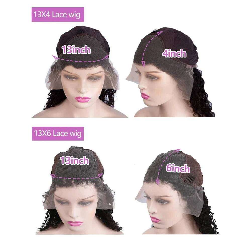 42 30 Inch Loose Deep Wave 13x6 HD Frontal Human Hair Curly Wigs Transparent 13x4 Lace Front Wig For Women 250 Density