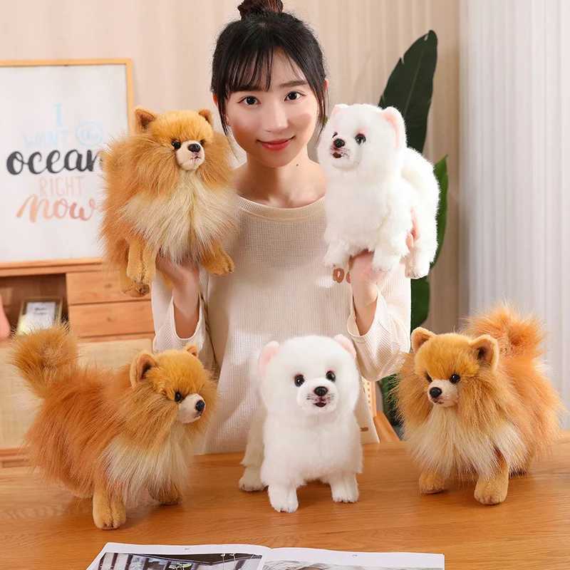 New Premium Cute Plush Pomeranian Dog Real Life Toystuffed Animals Soft Puppy Pet Doll Children Kids Girls Lovely Gift R250605