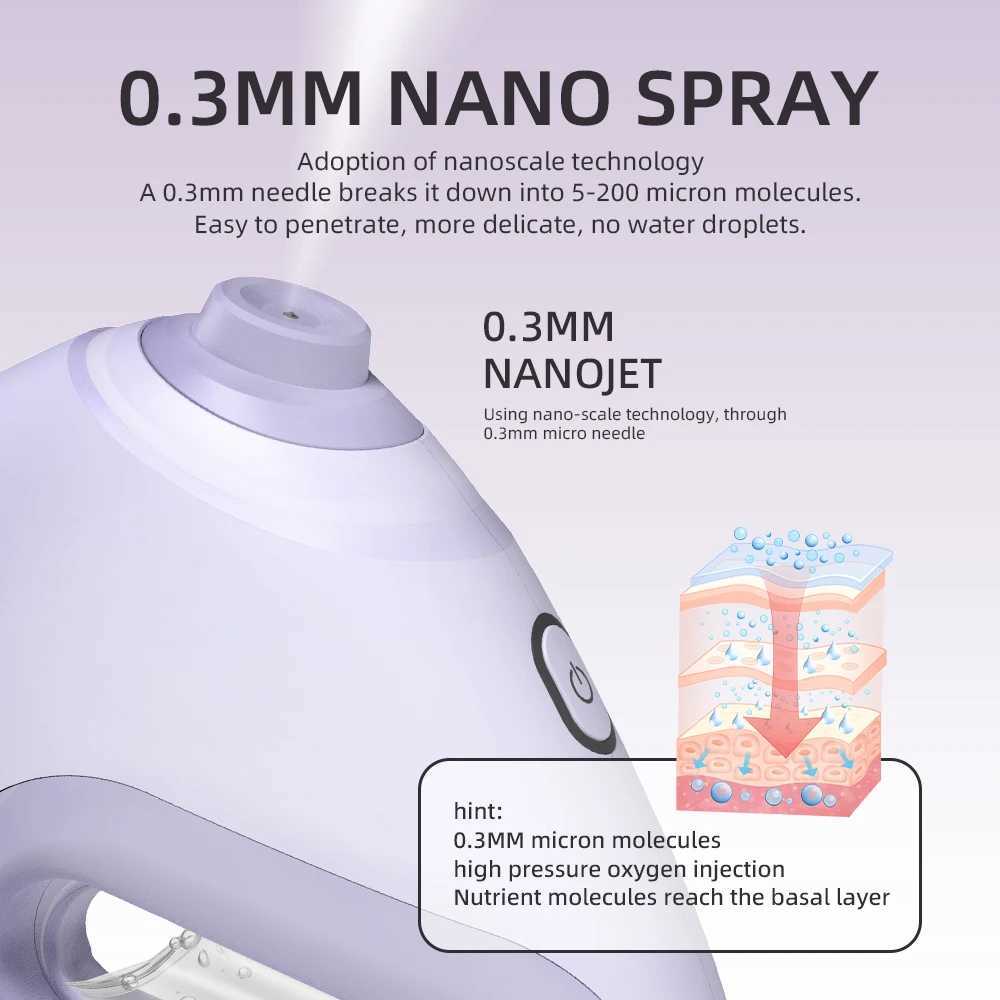 Nano Facial Sprayer Water Steamer Oxygen Injection Moisturizing Machine Handheld Spray Face Steamer Mist Skin Care Beauty XJ250607