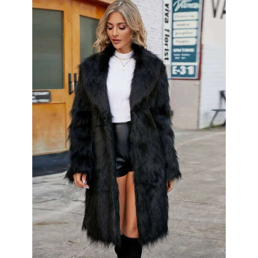 Warm Faux Fox Fur Coat Winter Jackets Leisure Long Jacket Windbreaker Women Thick Fluffy Bontjas Outerwear