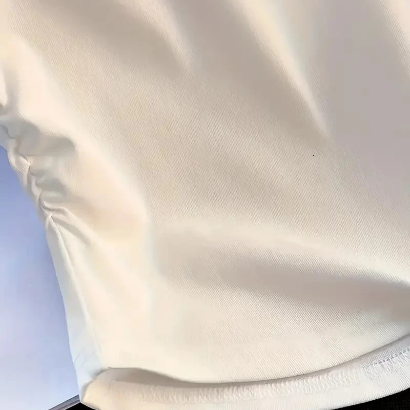 Fashion Print T-shirts Summer Solid Color Top Cute Girls Short Sleeve Slim Fit Round Neck T-shirt Womens Short Tops 250529