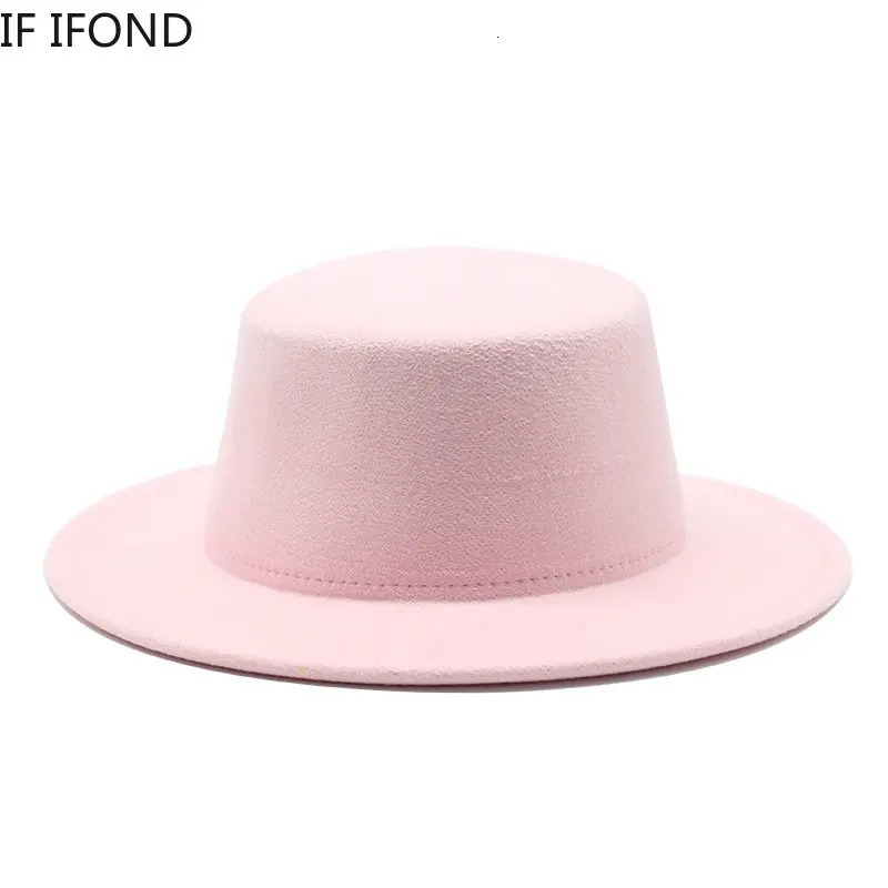 Autumn Winter Kids Felted Fedoras Hats for Boys Girls Solid Woolen Flat top Jazz Caps Childs Formal Dress Hats 250605