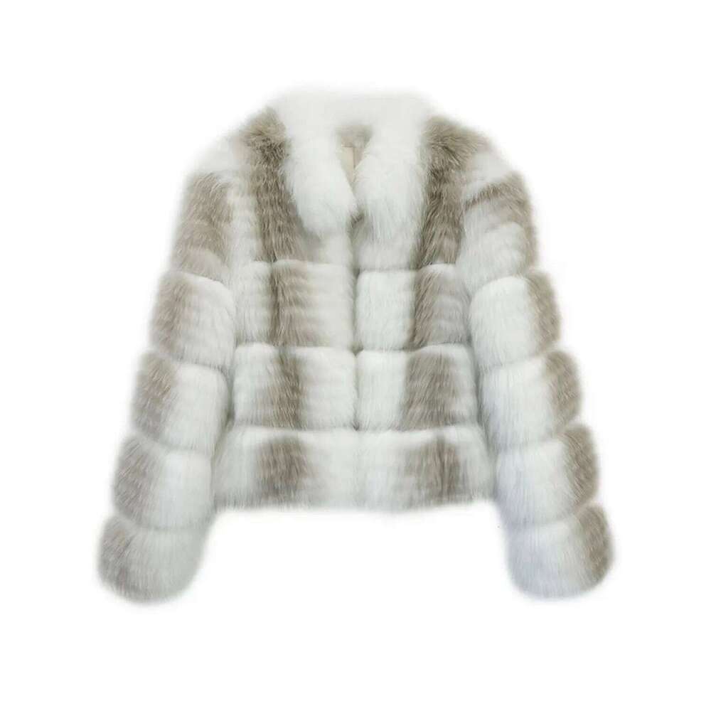 2024 autumn and winter new fox for women young style fur coat short sunset liqueur