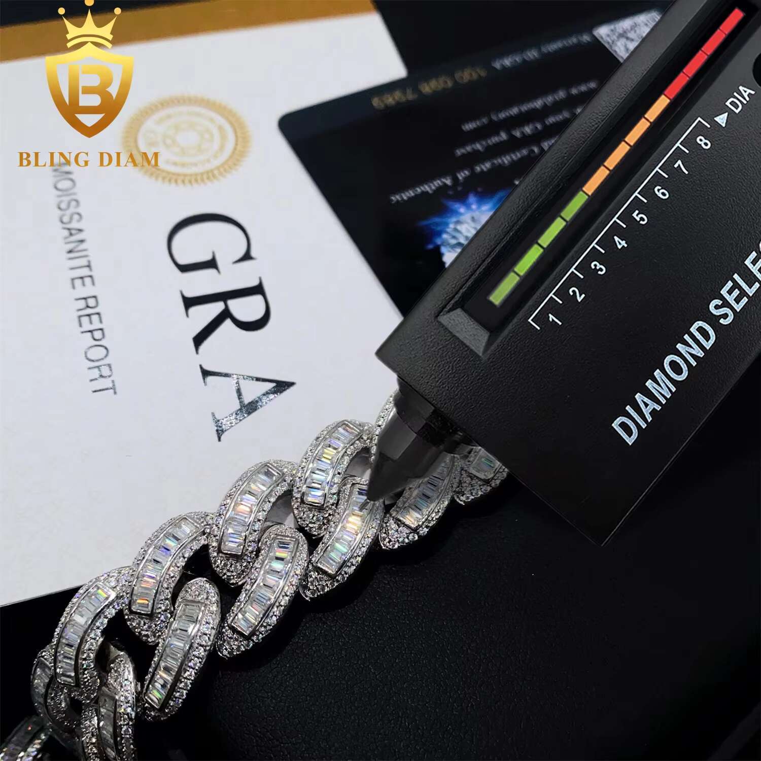 Factory Price Wholesale 925 Serling Silver 18mm Hip Hop Chain Pass Diamond Tester VVS Moissanite Cuban Chain for Men
