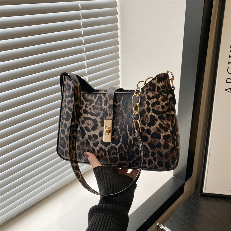 designer Casual Leopard Print Bag for Women 2025 New Fashion Simple Style Trendy Shoulder Underarm Bag Niche Design Crossbody Bag