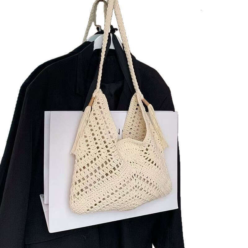 Straw Beach Tote Woven Women S Summer Shoulder Beach Vacation Versatile Yarn Large Capacity Crossbody Bag Straw Large Tote