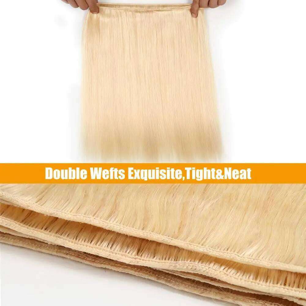 613 Blonde Straight Brazilian Remy Human Extension Raw Hair Weave Weft 30Inch Bundles
