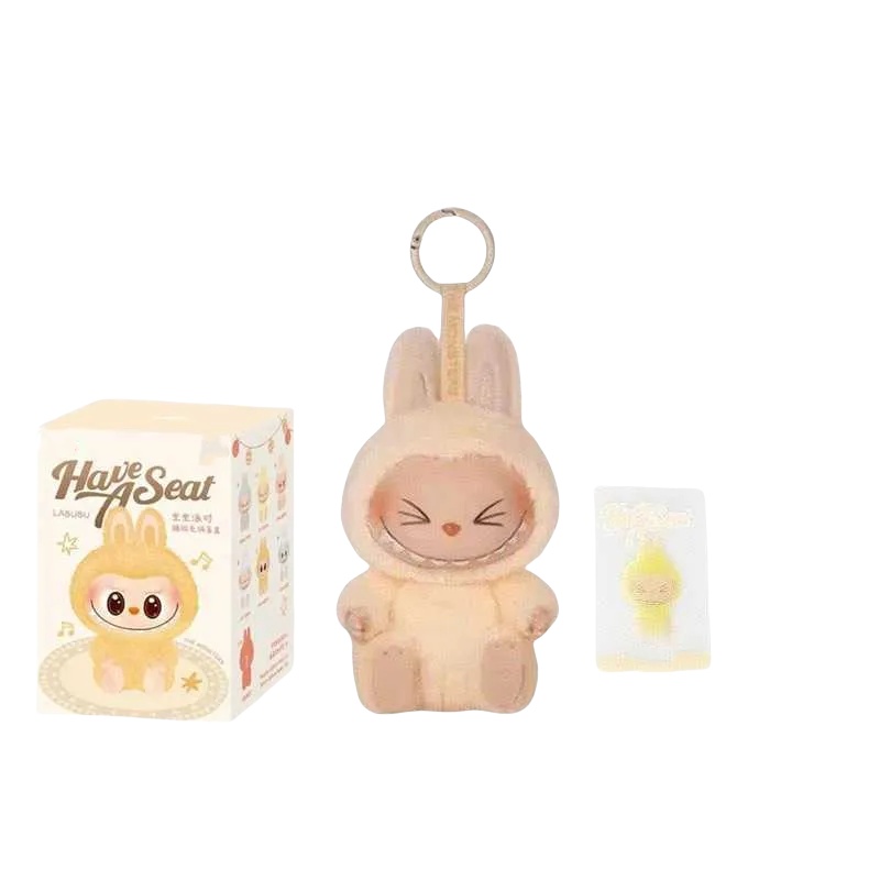 Blind box keychains cute popmart labubu key chain monsters serie macaroon plush doll keyrings pvc hobbies ornaments surprised bag charm ph05