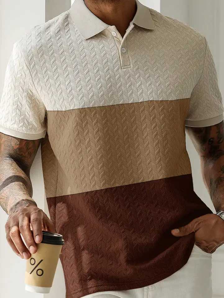 Mens Summer Casual Fashion Polo Shirt is Versatile and Suitable for Any Occasion with Lightweight and Breathable Fabric XJ250605