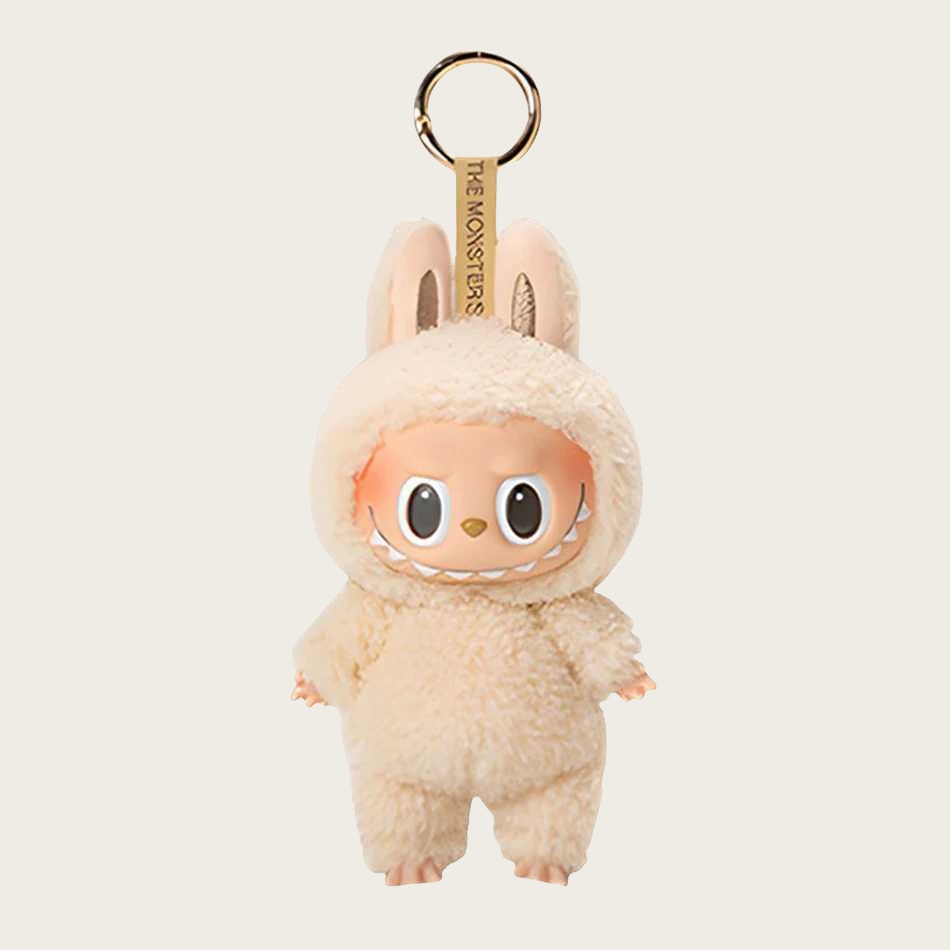 Keychains labubu popmart monster doll keychain pendant woemen bag charms cute cartoon 7colos heartbeat macaron series plush keyring children adult gif