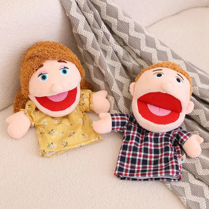 Free shipping Sweet Family Soft Stuffed Toy Dad m Brother Sister Cosplay Plush Doll Educational Toys Kawaii Hand Finger Puppet