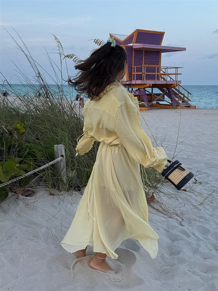 VNeck Lace Up Solid Color Shirt Woman Casual Set Pleated Loose Waist Cinching Skirt Chic Elegant Versatile Baggy Womens Suits 250605Z