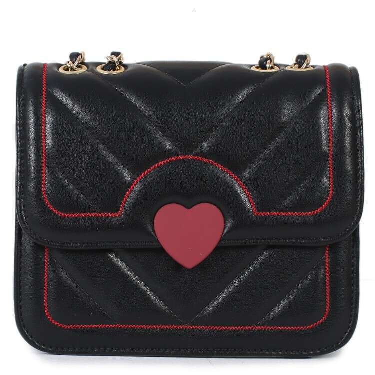High-End Chain Heart 2025 Fashion Trend Mini Square Single Shoulder Crossbody Bag Korean Style Niche Design