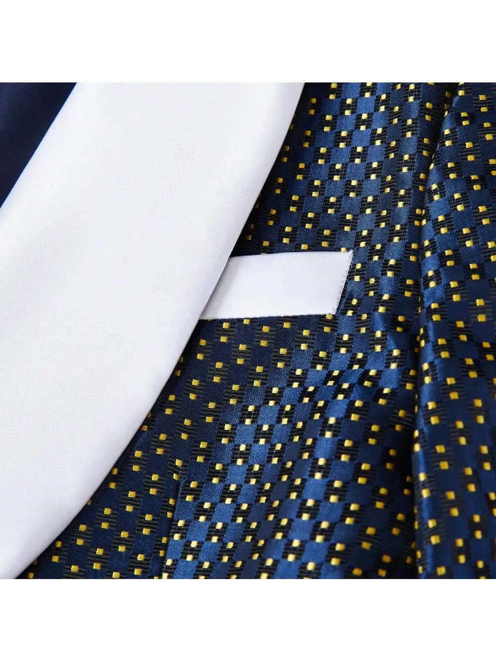 Men 3-Piece Slim Fit Suit Set Tuxedo One-Button Blazer Vest Elastic Waist Pants Party Outfit 250530