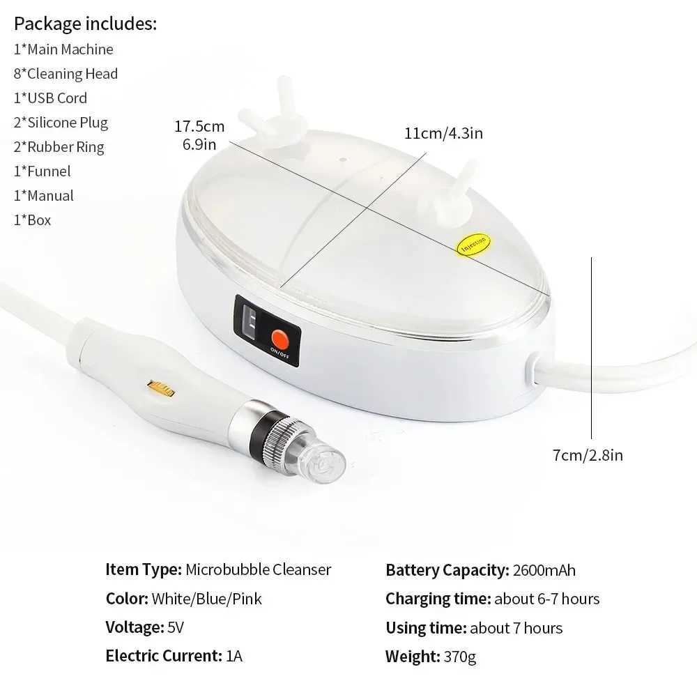 New Facial Blackhead Remover Pore Vacuum Cleaner USB Rechargeable Oxygen Facial Machine Cleaning Jet for Home and Beauty Salon XJ250607